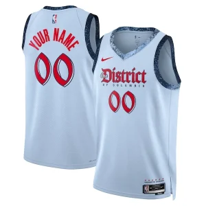 Elegante Magnifico Robusto Washington Wizards Nike Unisex 2024/25 Custom Swingman Jersey City Edition Powder Blue per i Fan Veri