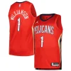Accattivante Zion Williamson New Orleans Pelicans Jordan Brand Swingman Player Jersey Statement Edition Red per i Fan Veri