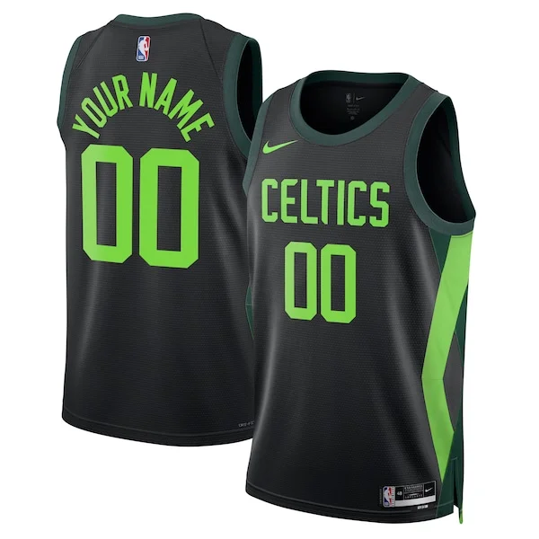 Accattivante Boston Celtics Nike Unisex 2024/25 Custom Swingman Jersey City Edition Black per i Fan Veri