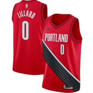 Lussuoso Splendido Trendy Damian Lillard Portland Trail Blazers Jordan Brand 2020/21 Swingman Jersey Statement Edition Red per i Fan Veri