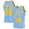 Duraturo Shaquille O'Neal Los Angeles Lakers 2001/02 Hardwood Classics Swingman Jersey Powder Blue per i Fan Veri