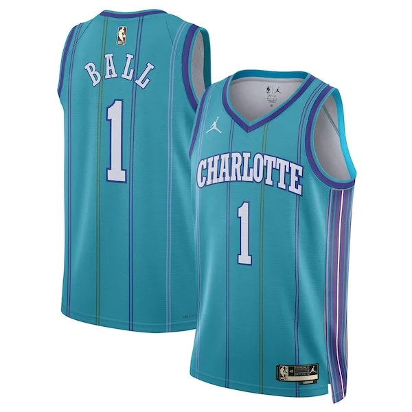 Resistente Duraturo LaMelo Ball Charlotte Hornets Jordan Brand Unisex 2023/24 Swingman Replica Jersey Classic Edition Teal per i Fan Veri