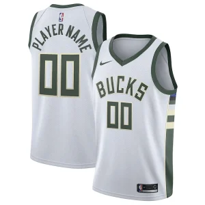 Meraviglioso Gorgeous Splendido Milwaukee Bucks Nike 2020/21 Swingman Custom Jersey Association Edition White per i Fan Veri