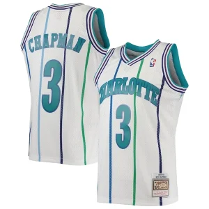 Ottimo Attraente Rex Chapman Charlotte Hornets 1988/89 Hardwood Classics Swingman Jersey White per i Fan Veri