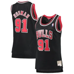 Pratico Dennis Rodman Chicago Bulls Women's Hardwood Classics Swingman Jersey Black per i Fan Veri