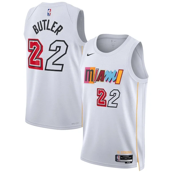 Attraente Ottimo Carino Jimmy Butler Miami Heat Nike Unisex 2022/23 Swingman Jersey City Edition White per i Fan Veri
