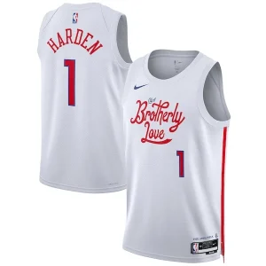 Resistente Elegante Raffinato James Harden Philadelphia 76ers Nike Unisex 2022/23 Swingman Jersey City Edition White per i Fan Veri