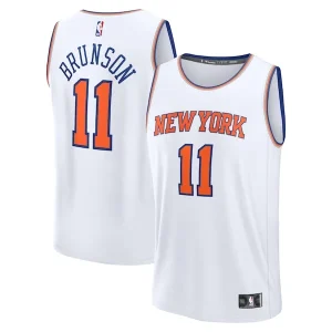 Eccezionale Jalen Brunson New York Knicks Youth Fast Break Replica Player Jersey Association Edition White per i Fan Veri