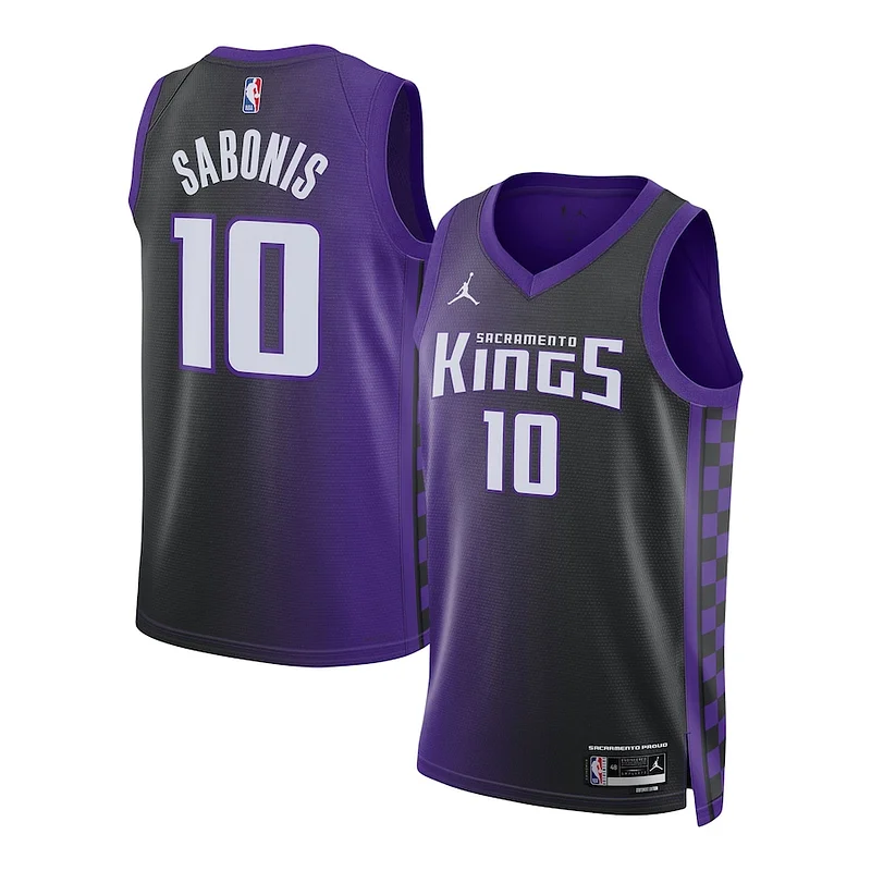 Attraente Incantevole Domantas Sabonis Sacramento Kings Jordan Brand Unisex Swingman Jersey Statement Edition Purple per i Fan Veri