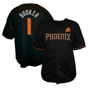 Incantevole Devin Booker Phoenix Suns Profile Big & Tall Name & Number Button Up Jersey Black per i Fan Veri