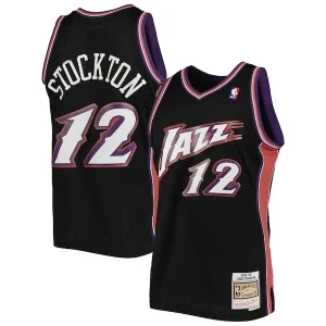 Elegante Ottimo Pratico John Stockton Utah Jazz 1998/99 Hardwood Classics Swingman Jersey Black per i Fan Veri