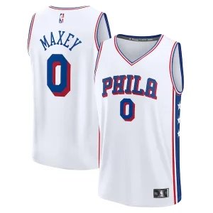 Duraturo Pratico Stupendo Tyrese Maxey Philadelphia 76ers Youth Fast Break Replica Player Jersey Association Edition White per i Fan Veri