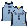 Prestigioso Carino Allen Iverson Memphis Grizzlies 2009/10 Hardwood Classics Swingman Jersey Light Blue per i Fan Veri