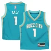 Moderno LaMelo Ball Charlotte Hornets Jordan Brand Preschool 2023/24 Swingman Replica Jersey City Edition Teal per i Fan Veri