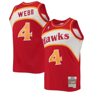 Attraente Fascinante Spud Webb Atlanta Hawks Hardwood Classics Swingman Jersey Red per i Fan Veri
