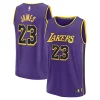 Bellissimo Moderno LeBron James Los Angeles Lakers Youth Fast Break Replica Player Jersey Statement Edition Purple per i Fan Veri