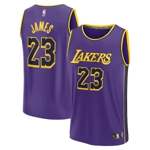 Bellissimo Moderno LeBron James Los Angeles Lakers Youth Fast Break Replica Player Jersey Statement Edition Purple per i Fan Veri