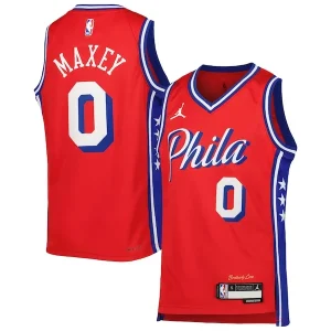Cool Splendido Versatile Tyrese Maxey Philadelphia 76ers Jordan Brand Youth Swingman Jersey Statement Edition Red per i Fan Veri