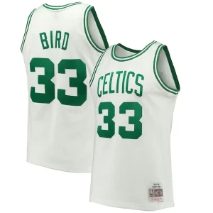 Magnifico Larry Bird Boston Celtics Hardwood Classics 1985/86 Swingman Jersey White/Kelly Green per i Fan Veri