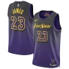 Delizioso Versatile Comodo LeBron James Los Angeles Lakers Nike Unisex 2024/25 Swingman Player Jersey City Edition Purple per i Fan Veri