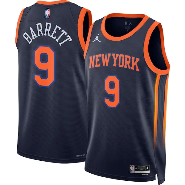 Cool Splendido RJ Barrett New York Knicks Jordan Brand Unisex Swingman Jersey Statement Edition Navy per i Fan Veri