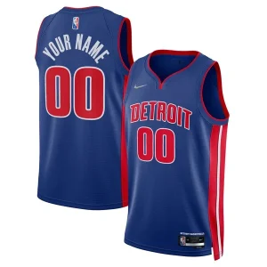 Moderno Delizioso Eccezionale Detroit Pistons Nike 2021/22 Diamond Swingman Custom Jersey Icon Edition Blue per i Fan Veri
