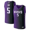 Splendido Elegante De'Aaron Fox Sacramento Kings Fast Break Replica Player Jersey Statement Edition Purple per i Fan Veri