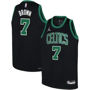 Stupendo Classico Jaylen Brown Boston Celtics Jordan Brand Youth Swingman Jersey Statement Edition Black per i Fan Veri