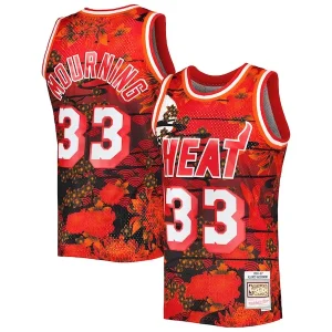 Ottimo Prestigioso Accattivante Alonzo Mourning Miami Heat 1996/97 Hardwood Classics Lunar New Year Swingman Jersey Red per i Fan Veri