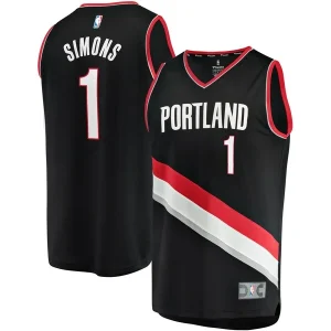 Splendido Anfernee Simons Portland Trail Blazers Youth Fast Break Player Jersey Icon Edition Black per i Fan Veri