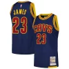 Robusto Prestigioso LeBron James Cleveland Cavaliers 2015/16 Hardwood Classics Authentic Jersey Navy per i Fan Veri