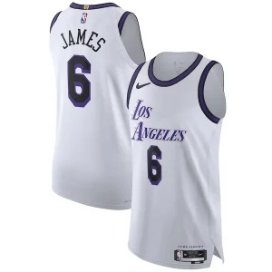 Moderno Magnifico Carino LeBron James Los Angeles Lakers Nike 2022/23 Authentic Jersey City Edition White per i Fan Veri