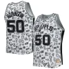 Fantastico Accattivante David Robinson San Antonio Spurs 1998/99 Hardwood Classics Doodle Swingman Player Jersey White per i Fan Veri