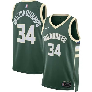 Cool Delizioso Giannis Antetokounmpo Milwaukee Bucks Nike Unisex Swingman Jersey Icon Edition Hunter Green/White per i Fan Veri