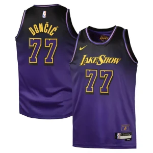 Gorgeous Elegante Luka Dončić Los Angeles Lakers Nike City Edition Swingman Jersey 2024 Purple per i Fan Veri