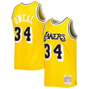 Fascinante Magnifico Raffinato Shaquille O'Neal Los Angeles Lakers 1996/97 Hardwood Classics Off Court Swingman Jersey Yellow per i Fan Veri