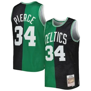 Stupendo Sofisticato Ottimo Paul Pierce Boston Celtics Hardwood Classics 2007/08 Split Swingman Jersey Black/Kelly Green per i Fan Veri
