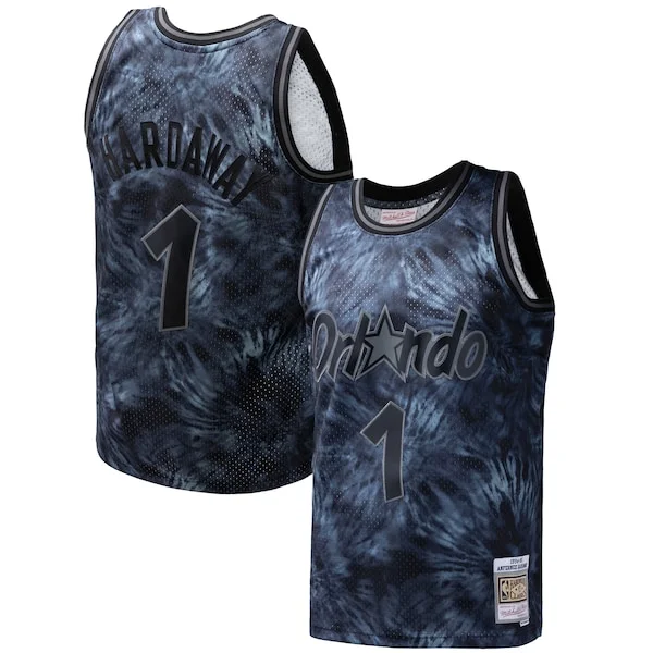 Gorgeous Penny Hardaway Orlando Magic Hardwood Classics 1984/85 Tie Dye Swingman Jersey Black per i Fan Veri