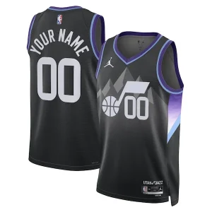 Attraente Elegante Utah Jazz Jordan Brand Unisex 2024/25 Custom Swingman Jersey Statement Edition Black per i Fan Veri