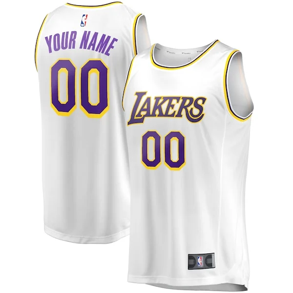 Carino Los Angeles Lakers Youth Fast Break Replica Custom Jersey Association Edition White per i Fan Veri