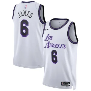 Resistente Incantevole LeBron James Los Angeles Lakers Nike Unisex 2022/23 Swingman Jersey City Edition White per i Fan Veri