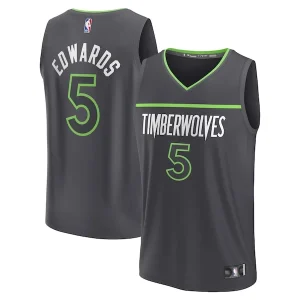 Gorgeous Anthony Edwards Minnesota Timberwolves Youth Fast Break Replica Player Jersey Statement Edition Anthracite per i Fan Veri