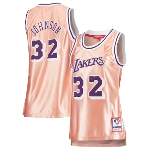 Comodo Classico Sofisticato Magic Johnson Los Angeles Lakers Women's 75th Anniversary Rose Gold 1984 Swingman Jersey Pink per i Fan Veri