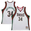 Cool Incantevole Lussuoso Giannis Antetokounmpo Milwaukee Bucks 2013/14 Hardwood Classics Swingman Jersey White per i Fan Veri