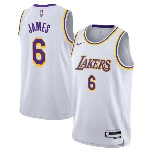 Sofisticato LeBron James Los Angeles Lakers Nike Youth Performance Swingman Jersey Association Edition White per i Fan Veri