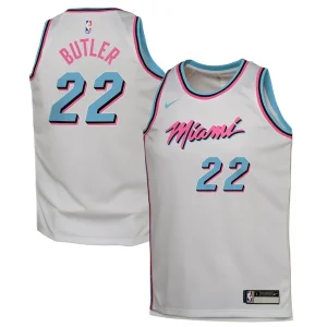 Duraturo Jimmy Butler Miami Heat Nike Youth 2024/25 Swingman Player Jersey City Edition White per i Fan Veri