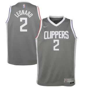 Eccezionale Bellissimo Delizioso Kawhi Leonard LA Clippers Nike Youth 2020/21 Swingman Player Jersey Gray Earned Edition per i Fan Veri