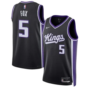Prestigioso Meraviglioso Bellissimo De'Aaron Fox Sacramento Kings Nike Unisex Swingman Jersey Association Edition Black per i Fan Veri