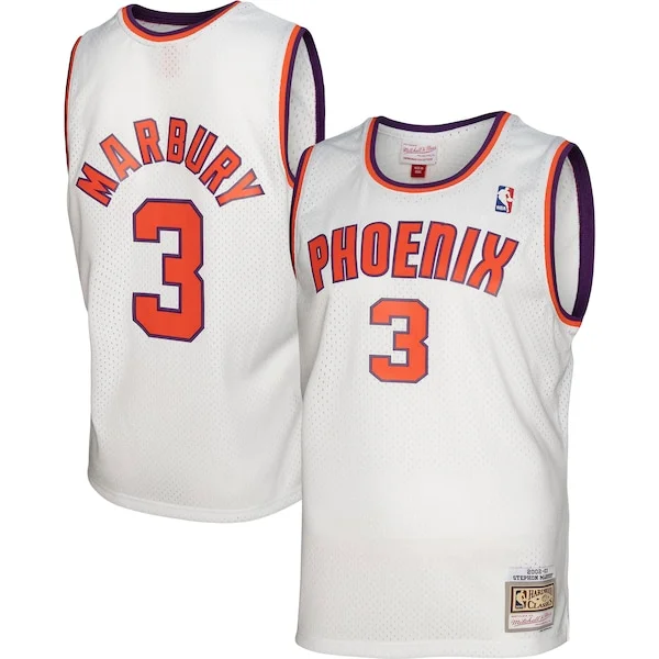 Fascinante Delizioso Incantevole Stephon Marbury Phoenix Suns 2001/02 Hardwood Classics Swingman Jersey White per i Fan Veri