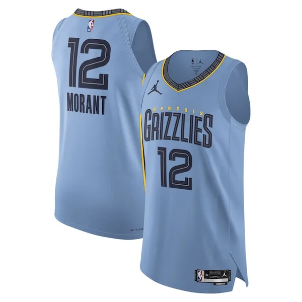 Fascinante Cool Versatile Ja Morant Memphis Grizzlies Jordan Brand Authentic Player Jersey Statement Edition Light Blue per i Fan Veri